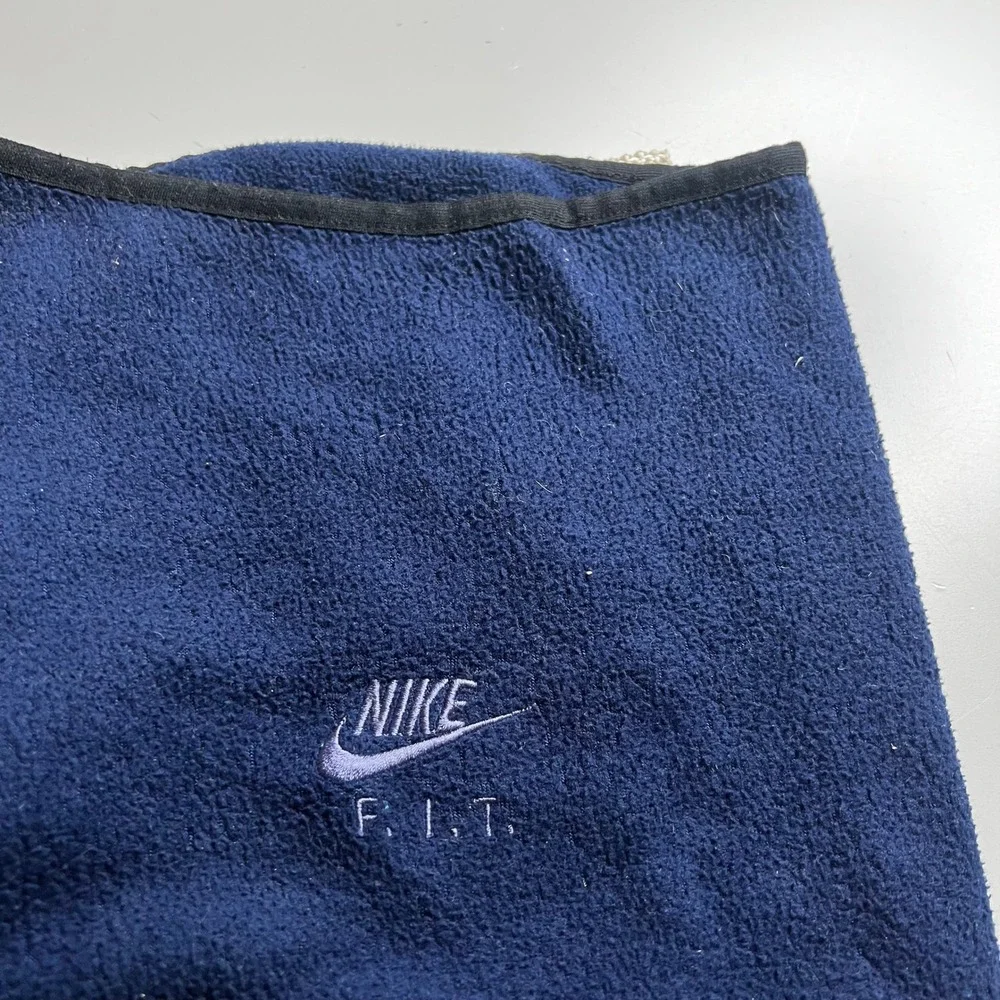Nike‎ FIT Fleece Neck Warmer Gaiter Navy Blue Embroidered Logo Vintage Style
